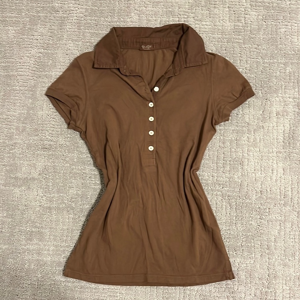 brandy melville half button up top